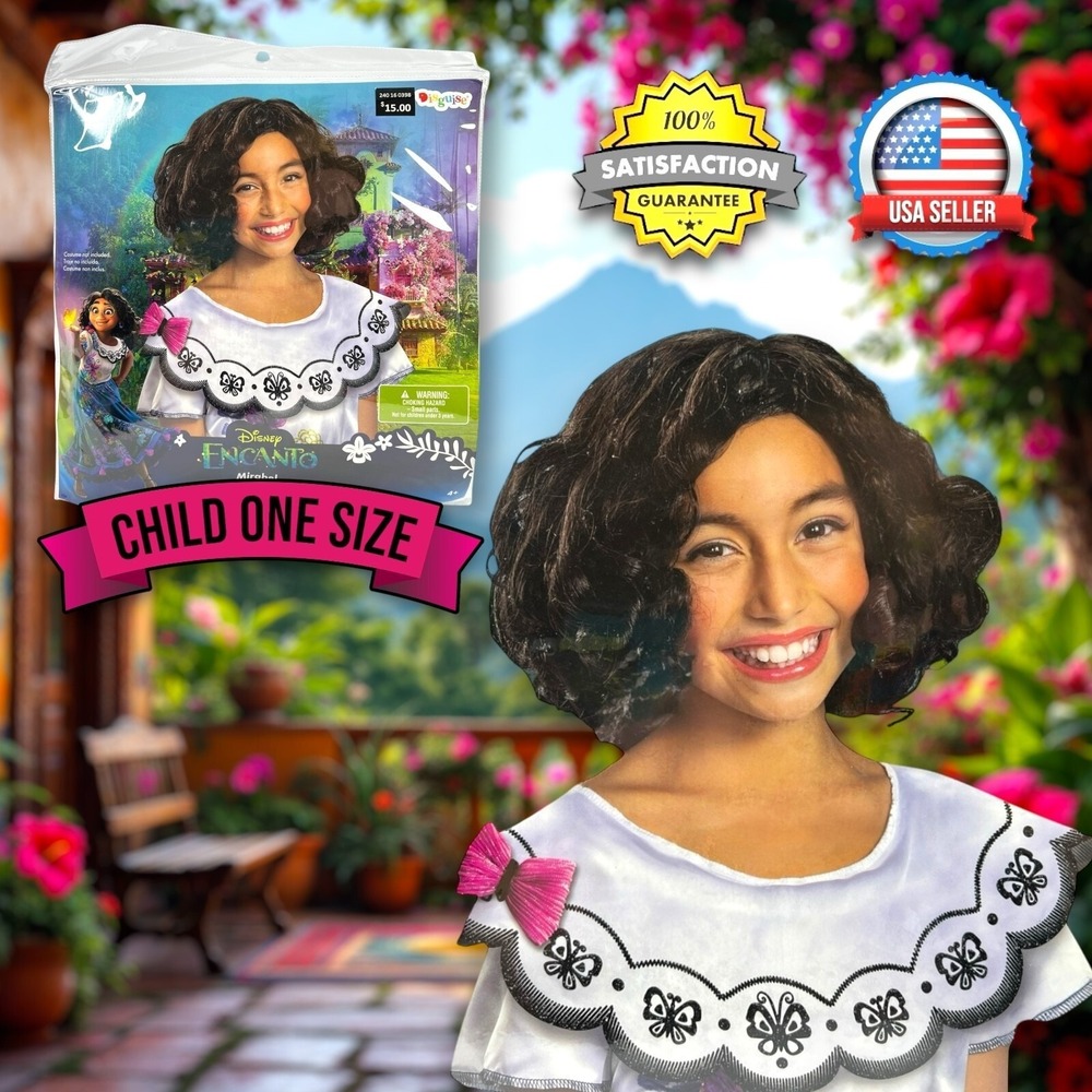 OFFICIAL Disney Kids Encanto Mirabel Wig Childrens Costume Accessory Fancy Dress